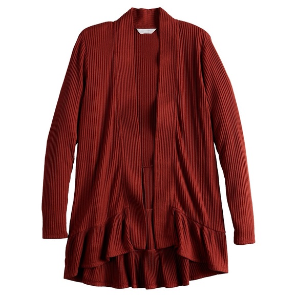 Kohl’s LC Lauren Conrad Tiered Open-Front Cardigan size small - Picture 3 of 7